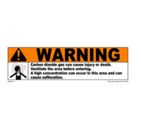 Sticker, "Carbon Dioxide Can Collect Here"