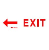 Sticker, "EXIT, Left Arrow"