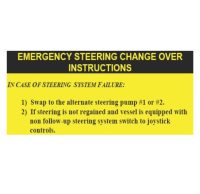 Sticker, "Emergency Steering Change Over"