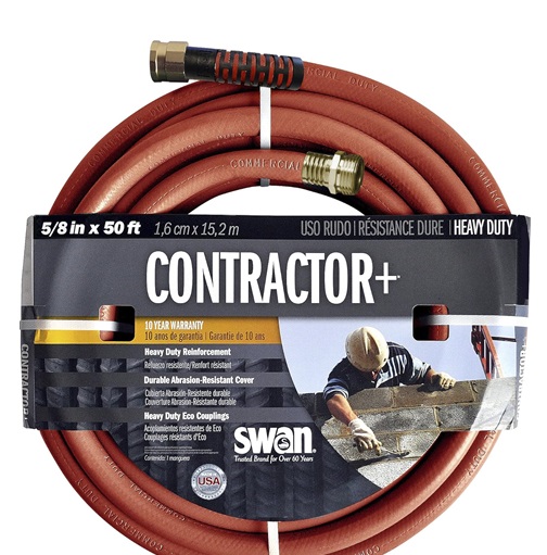 Swan Commercial Duty Water Hose 50' x 5/8", Red