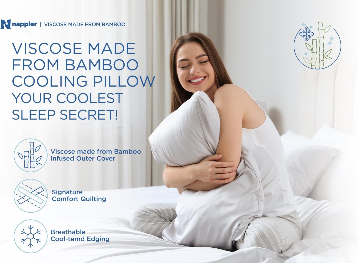 Cooling Pillow, Queen Size Premium Set of 2 - Image 3