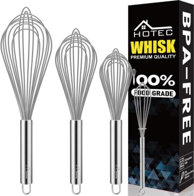 Stainless Steel Wire Whisks, 4ct
