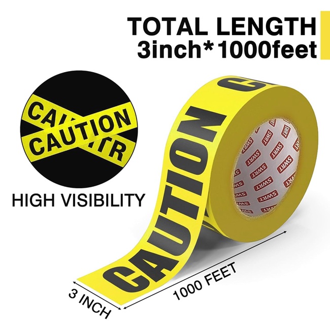 Yellow Caution Tape, 3 Inch x 1,000FT - Image 2